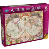 Holdson 1000pc puzzle featuring an intricate antique world map, perfect for history lovers and puzzle enthusiasts.