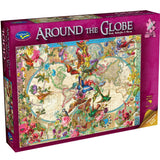 Colorful Holdson 1000-piece puzzle featuring vibrant birds, butterflies, and flowers, perfect for nature lovers and puzzle fans.