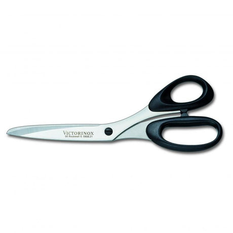 Left-handed scissors with stainless steel blades, ergonomic design, ideal for crafting and everyday cutting tasks.