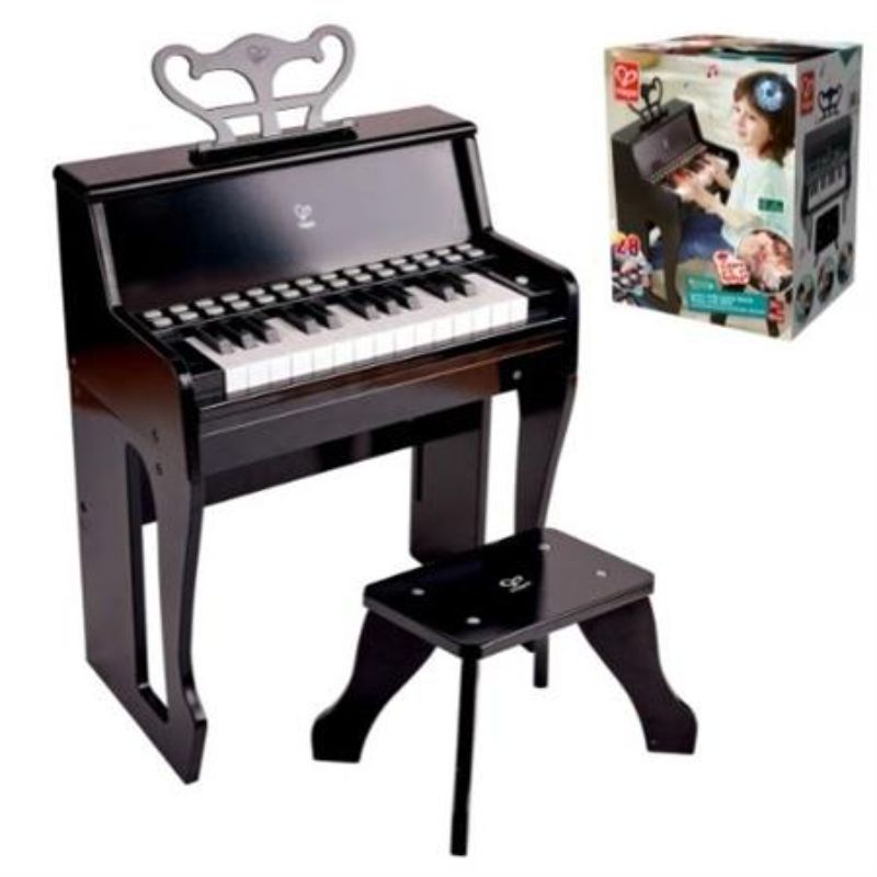 Learn with Lights Black Piano with Stool