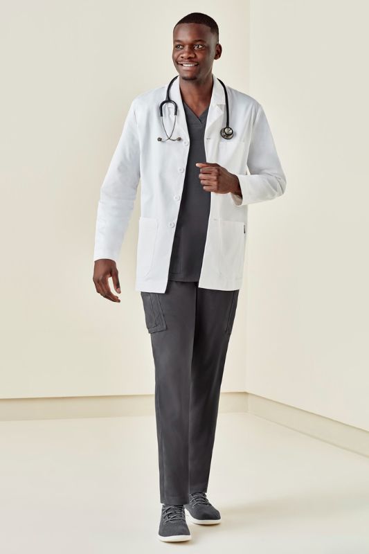 Mens Hope Cropped Lab Coat - White (Small)