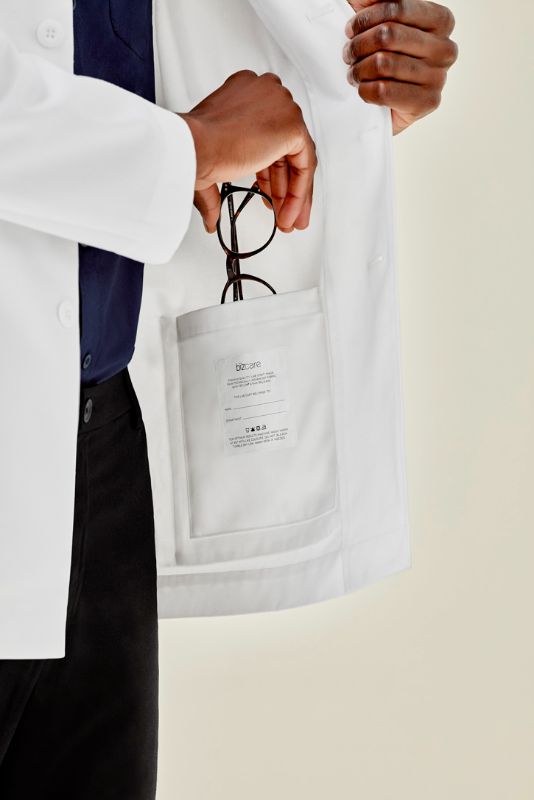 Mens Hope Cropped Lab Coat - White (Small)