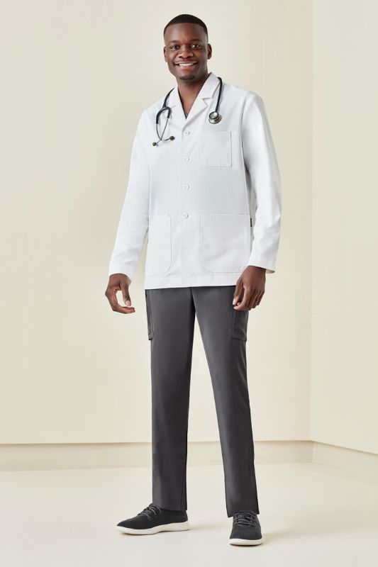 Mens Hope Cropped Lab Coat - White (Small)