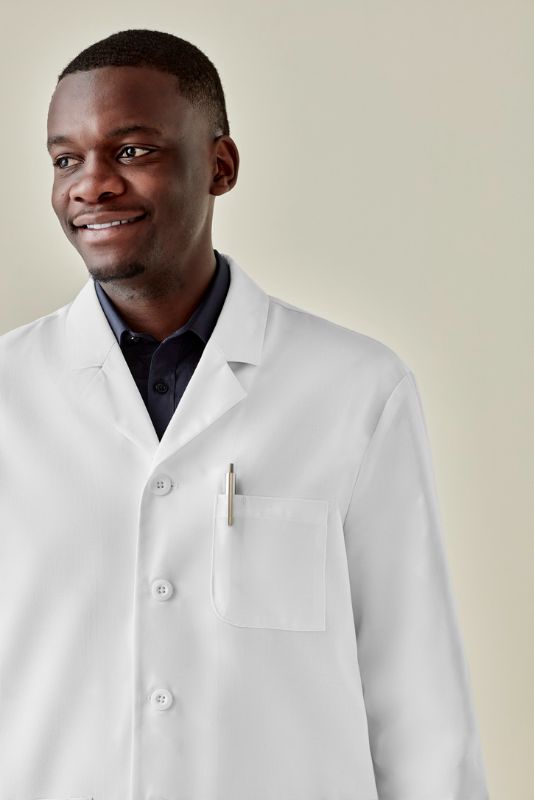 Mens Hope Cropped Lab Coat - White (Medium)