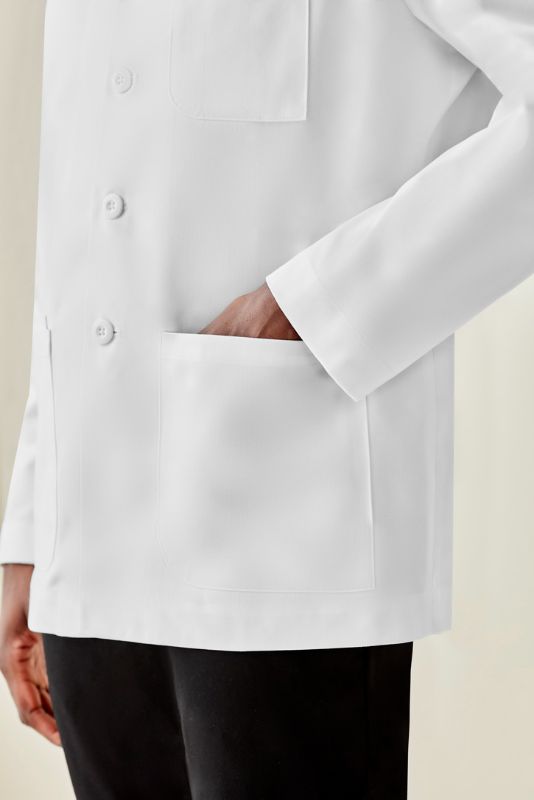 Mens Hope Cropped Lab Coat - White (Small)