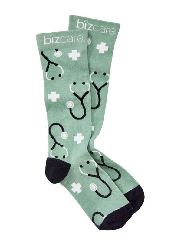 Unisex Comfort Socks - Happy Feet Sage/Black (Small)