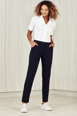 Womens Comfort Waist Slim Leg Pant - Navy (Size 28)