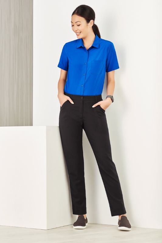 Womens Florence Plain S/S Shirt - Electric Blue (Size 4)