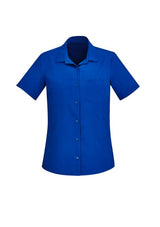 Womens Florence Plain S/S Shirt - Electric Blue (Size 4)