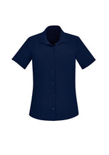 Womens Florence Plain S/S Shirt - Navy (Size 6)