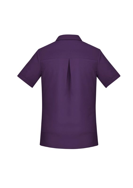 Womens Florence Plain S/S Shirt - Purple (Size 14)
