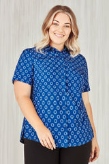Womens Florence Daisy Print S/S Shirt - Electric Blue (Size 12)
