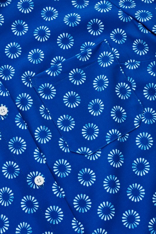 Womens Florence Daisy Print S/S Shirt - Electric Blue (Size 6)