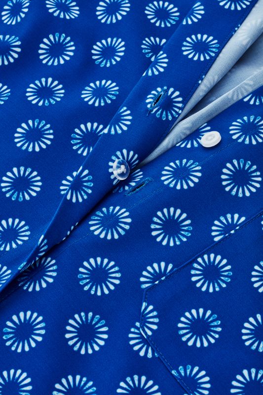 Womens Florence Daisy Print S/S Shirt - Electric Blue (Size 12)