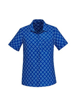 Womens Florence Daisy Print S/S Shirt - Electric Blue (Size 14)