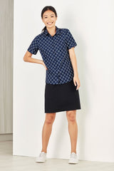 Womens Florence Daisy Print S/S Shirt - Navy (Size 8)