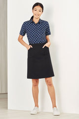 Womens Florence Daisy Print S/S Shirt - Navy (Size 8)
