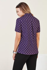 Womens Florence Daisy Print S/S Shirt - Purple (Size 8)