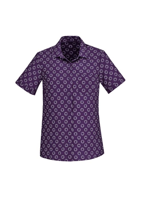 Womens Florence Daisy Print S/S Shirt - Purple (Size 22)
