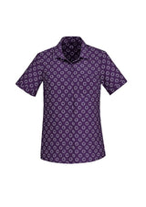 Womens Florence Daisy Print S/S Shirt - Purple (Size 4)
