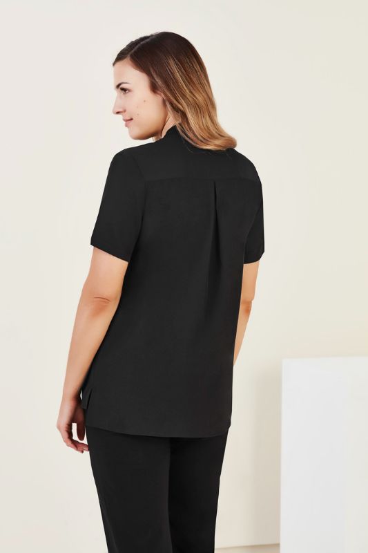 Womens Florence Plain S/S Tunic - Black (Size 22)