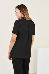Womens Florence Plain S/S Tunic - Black (Size 22)