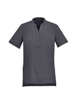 Womens Florence Plain S/S Tunic - Charcoal (Size 4)