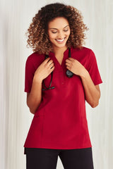 Womens Florence Plain S/S Tunic - Cherry (Size 24)