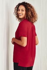Womens Florence Plain S/S Tunic - Cherry (Size 20)