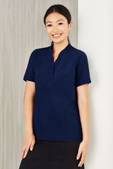 Womens Florence Plain S/S Tunic - Navy (Size 20)