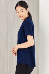 Womens Florence Plain S/S Tunic - Navy (Size 30)