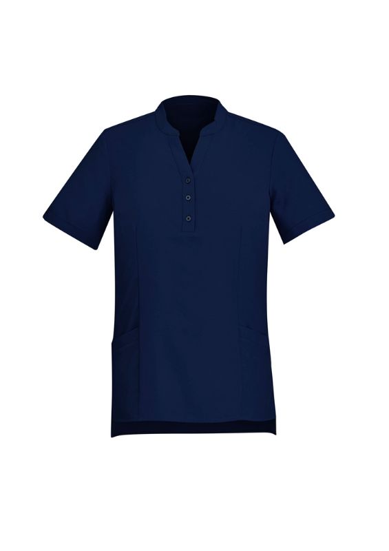 Womens Florence Plain S/S Tunic - Navy (Size 24)