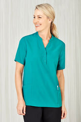 Womens Florence Plain S/S Tunic - Teal (Size 26)
