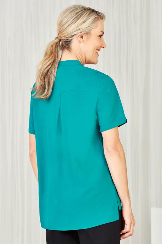 Womens Florence Plain S/S Tunic - Teal (Size 12)