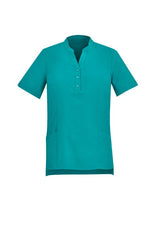 Womens Florence Plain S/S Tunic - Teal (Size 26)