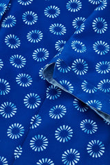 Womens Florence Daisy Print S/S Tunic - Electric Blue (Size 30)