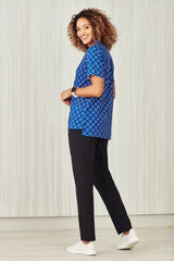 Womens Florence Daisy Print S/S Tunic - Electric Blue (Size 10)