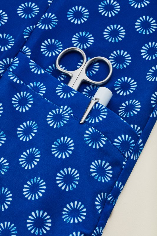 Womens Florence Daisy Print S/S Tunic - Electric Blue (Size 4)