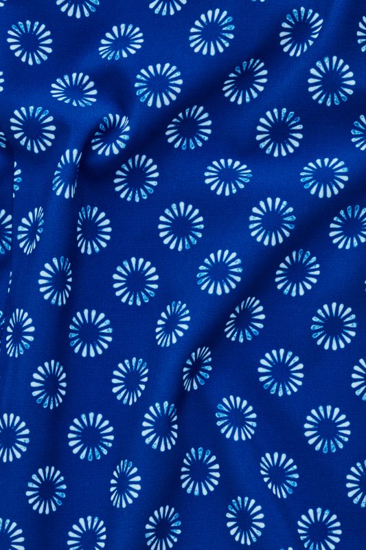 Womens Florence Daisy Print S/S Tunic - Electric Blue (Size 6)