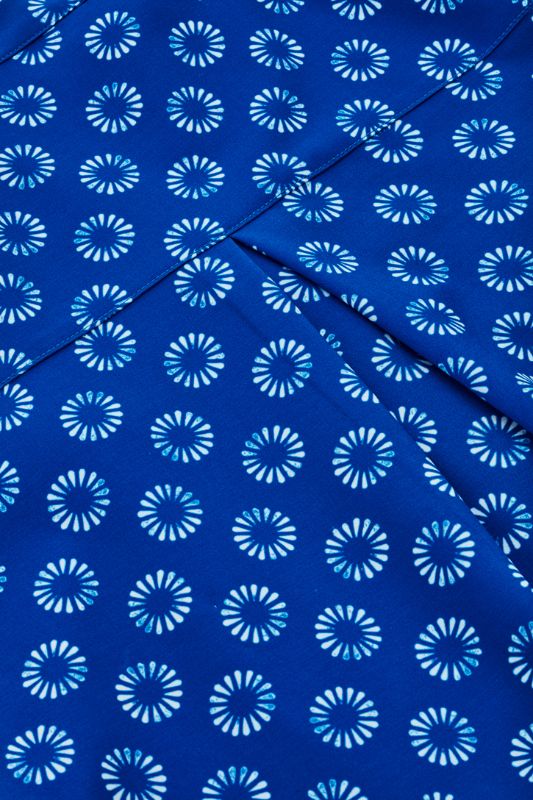 Womens Florence Daisy Print S/S Tunic - Electric Blue (Size 6)