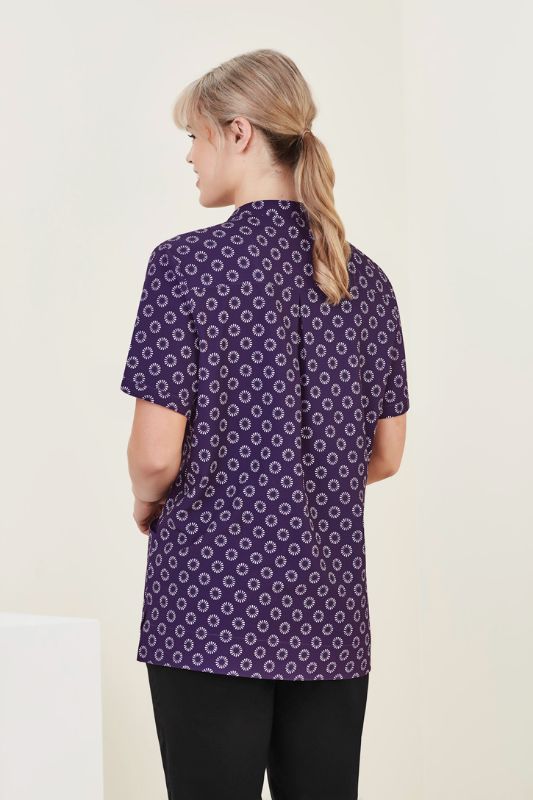 Womens Florence Daisy Print S/S Tunic - Purple (Size 16)