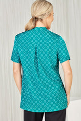 Womens Florence Daisy Print S/S Tunic - Teal (Size 28)