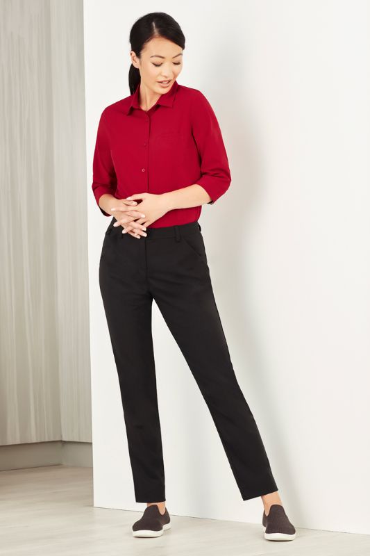Womens Florence Plain 3/4 Sleeve Shirt - Cherry (Size 4)