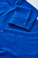Womens Florence Plain 3/4 Sleeve Shirt - Electric Blue (Size 4)