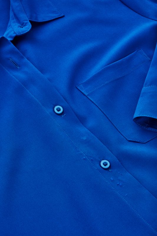 Womens Florence Plain 3/4 Sleeve Shirt - Electric Blue (Size 22)