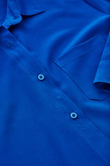 Womens Florence Plain 3/4 Sleeve Shirt - Electric Blue (Size 22)