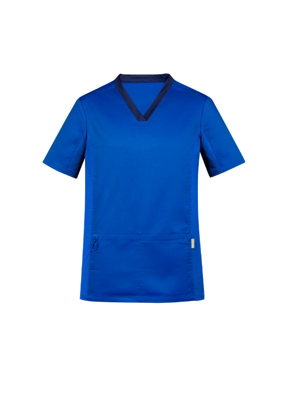 Mens Riley V-Neck Scrub Top - Electric Blue (Size XL)  - Electric Blue - XL