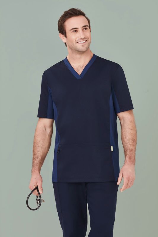 Mens Riley V-Neck Scrub Top - Midnight Navy (5XL)