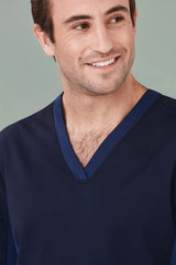 Mens Riley V-Neck Scrub Top - Midnight Navy (5XL)