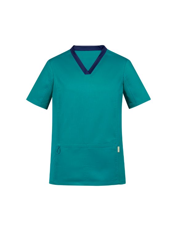 Mens Riley V-Neck Scrub Top - Teal (Large)  - Teal - L
